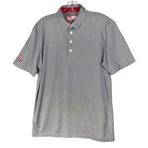 Oobe Team Style Polo Shirt Men M  Gray Repreve Striped Eco-Friendly
